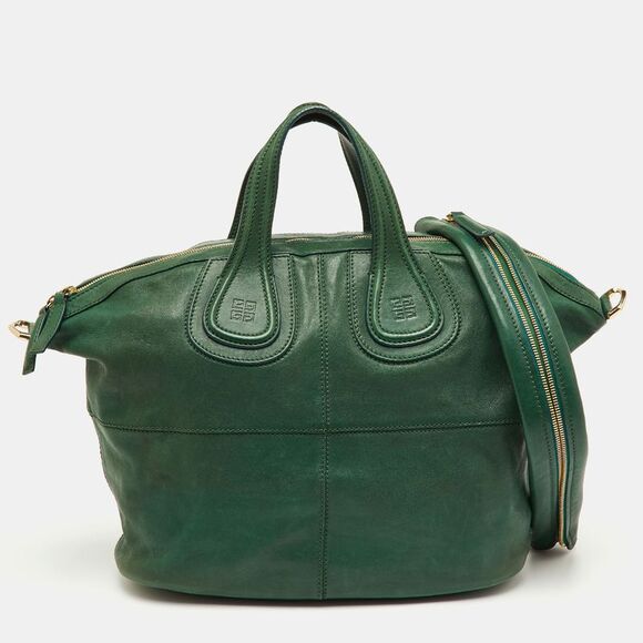 Givenchy Green Leather Medium Nightingale Satchel
